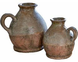 LOBERON Vaas set van 2 Henriette antiekbruin