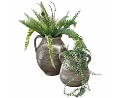 LOBERON Vaas set van 2 Malivon antiekgroen/grijs