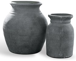 LOBERON Vaas set van 2 Molduc antiekgrijs