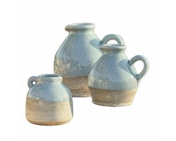 LOBERON Vaas set van 3 Lezíria lichtblauw