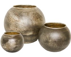 LOBERON Vaas set van 3 Orvellas grijs