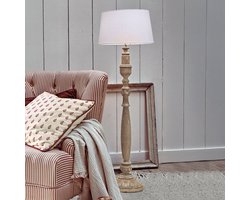 LOBERON Vloerlamp Wynleigh antiekbruin/linnen
