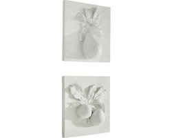 LOBERON Wanddecoratie set van 2 Mirabellas wit