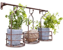 LOBERON Wandrek met plantenmanden Hemente antiekbruin