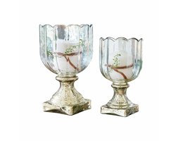 LOBERON Windlicht set van 2 Jovique helder/zilverkleurig