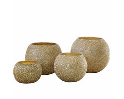 LOBERON Windlicht set van 4 Tareena zilverkleurig/goudkleurig