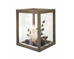 LOBERON Windlicht Solvik antiekgrijs/helder