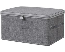 Lockable Box - Medicine Storage Box met Combinatieslot - Vouwbare Opbergdoos met Deksel - Opbergdoos Organizer voor Slaapkamer - Kledingkast - Plank (40 x 30 x 21 cm)