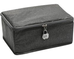 Lockable Box met Combinatieslot - Vouwbare Opbergdoos met Deksel voor Geneesmiddelen - Kleding - Speelgoed - Waterdicht en Stofdicht (30 x 20 x 14 cm)