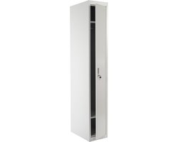 Locker Boston T163, garderobekast kledingkast kleedkamerkast, metaal 180x30x50cm volgens ASR A4.1 ~ grijs