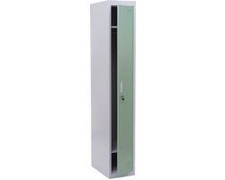 Locker Boston T163, garderobekast kledingkast kleedkamerkast, metaal 180x30x50cm volgens ASR A4.1 ~ mintgroen