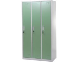 Locker Boston T829, afstortkluisje Lockerkast, metaal 3 vakken ~ groen