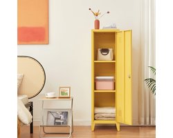 Lockerkast Kurikka metaal 137x38x38 cm geel [en.casa]
