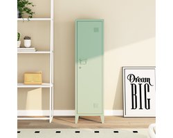 Lockerkast Kurikka metaal 137x38x38 cm pastel groen [en.casa]