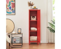 Lockerkast Kurikka metaal 137x38x38 cm rood [en.casa]