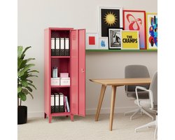 Lockerkast Kurikka metaal 137x38x38 cm watermeloen rood [en.casa]