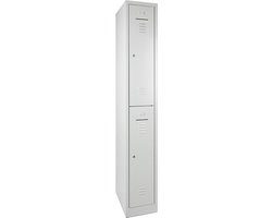 Lockerkast WRC 2 deurs met Grijze deuren en uitgevoerd met cilinderslot