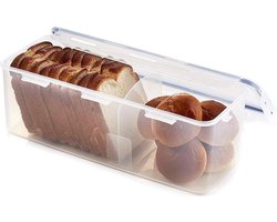 Lock&Lock Brood Bewaardoos - Broodbak - Brooddoos - 100% Luchtdicht - BPA vrij - PFAS vrij - Broodtrommel - Brood bewaarbak - Brood bewaren - Opbergdoos - Voorraaddoos - Groot - 5 liter - Transparant