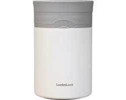 Lock&Lock RVS Thermos Lunchbox - Thermosbeker - Travel Mug - Voedselcontainer met lepel - Voedseldrager - Lunchpot - Soepbeker to go - Thermische Lunchbox - Warme maaltijden - Soep - Volwassenen - 500ml - Houdt 6 uur warm - Lekvrij - Wit - LocknLock