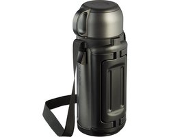 Lock&Lock Thermoskan - Isoleerkan - Koffiekan - Thermosfles - Thee en Koffie - Lekvrij - BPA vrij - PFAS vrij - 1,5 liter - Groot - RVS - Inklapbaar handvat - Zwart - LocknLock