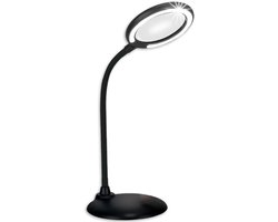Loeplamp met LED Verlichting - Tafel Loeplamp - Dimbaar - Diamond Painting Accesoire - Borduurlamp - Bureaulamp Led - Vergrootglas: 5X - 28LED - Zwart - 46CM