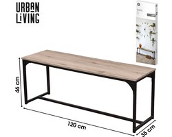 "LOFT" bank met een structuur van zwart metaal 120 x 35 x H46 cm