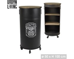 LOFT & METAL FLES BAR MET HOEKERS ONTWERP OUDE GLORIE WHISKEY D50CM X H100CM