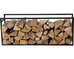 "LOFT & METAL" HOUTSTAFEL IN ZWART METAAL 100X25XH40CM