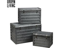 "LOFT & METAL" SET VAN 3 METALEN OPBERGKISTEN S: 32X21XH24CM / M: 42X27XH29CM / L: 54X32XH34CM