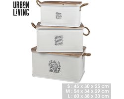 "LOFT & METAL" SET VAN 3 METALEN OPBERGKISTEN S: 45X30X25CM M: 54X34X29CM L: 60X38X33CM