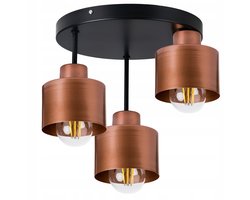 Loft Plafond Lamp Metaal Koper 3x E27