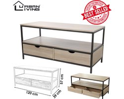 "LOFT" TV-MEUBEL MET 2 LADEN 120X39XH57CM
