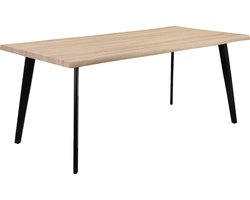Loft24 | Axel - Eettafel 180 cm met 8 plaatsen in Zwart Eiken (76 x 180 x 90 cm)