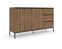Loft24 | Bari - Dressoir met 2 deuren 3 laden in eiken look (82 x 140 x 40 cm)