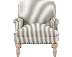 Loft24 | Jaya - Accent Stoel in Linnen Beige Stripe (89 x 76 x 73 cm)