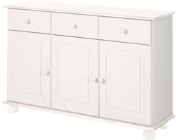 Loft24 | Mette - Dressoir met 3 deuren en 2 lades in grenen wit (76 x 118 x 35 cm)