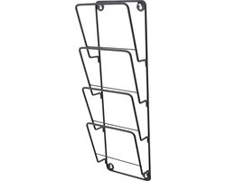 LOFT42 Cleve Tijdschriftenrek 3 Vaks - Metaal - Mat Zwart - 61x18x8