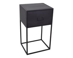 LOFT42 Djax Nachtkastje Hoog met Lade – Zwart – Metaal - 70x40x35