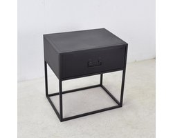 LOFT42 Djax Nachtkastje met Lade – Zwart – Metaal - 50x47x35