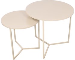 LOFT42 Dulon Set Bijzettafels Rond - Beige - Ø49x46