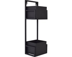 LOFT42 Flora Wandplantenbak Dubbel - Metaal - Zwart - 60x20x15