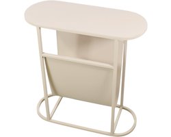 LOFT42 Frits Bijzettafel met Tijdschriften- of Krantenbak - Metaal - Beige - 50x20x55