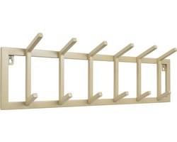 LOFT42 Kapstok Jaimy Single - Beige – Metaal – 6 dubbele haken - 80x24x12