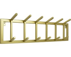 LOFT42 Kapstok Jaimy Single - Goud – Metaal – 6 dubbele haken - 80x24x12