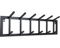 LOFT42 Kapstok Jaimy Single - Zwart – Metaal – 6 dubbele haken - 80x24x12