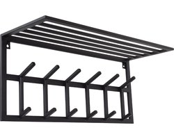 LOFT42 Kapstok Jaimy - Zwart – Metaal – 6 dubbele haken - 80x35x30
