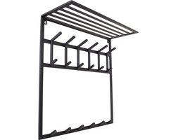 LOFT42 Kapstok Jaimy - Zwart – Metaal – 6 dubbele haken - 80x80x30