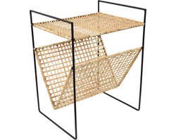 LOFT42 Maggy Bamboe Bijzettafel met Tijdschriften- of Krantenbak - 36x29x46