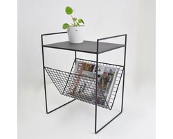 LOFT42 Maggy Bijzettafel met Tijdschriften- of Krantenbak Zwart  -  -