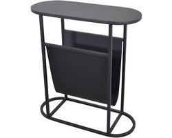 LOFT42 Maggy Bijzettafel met Tijdschriften- of Krantenbak Zwart - -